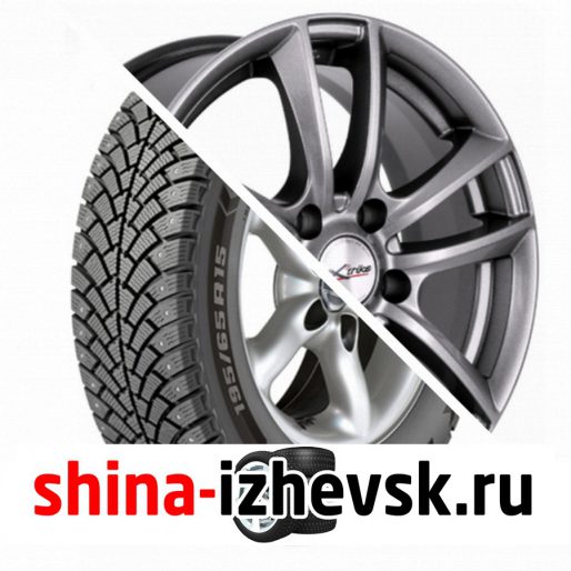 Колесо в сборе BF Goodrich G Force Stud 205/55 R16 Q 94 + X-trike X116 6.5xR16 5×114.3 ET45 DIA67.1 Темно-серебристый в Ижевске
